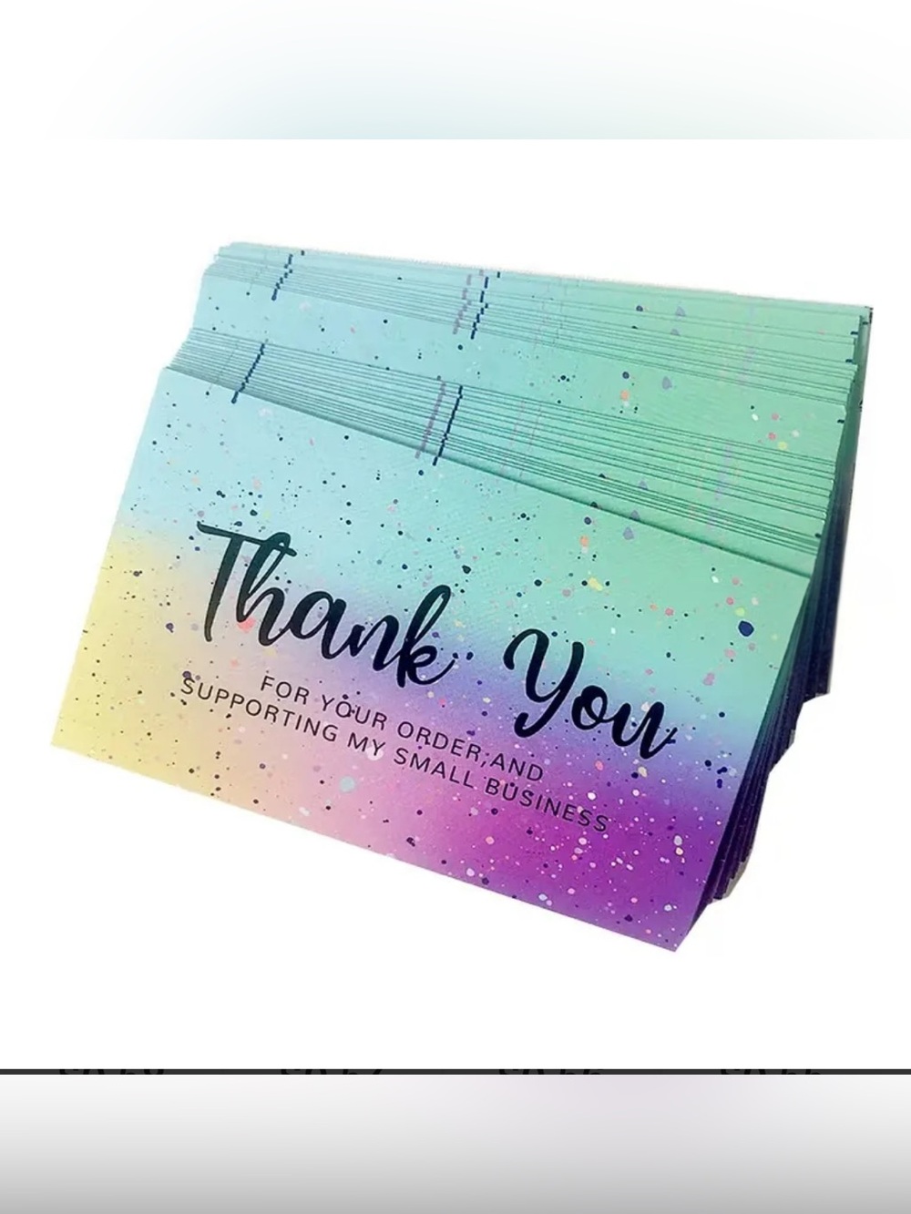 💜 NWT Multi-Color Gradient and Rainbow Confetti Thank You Cards (50 Cards)!!
